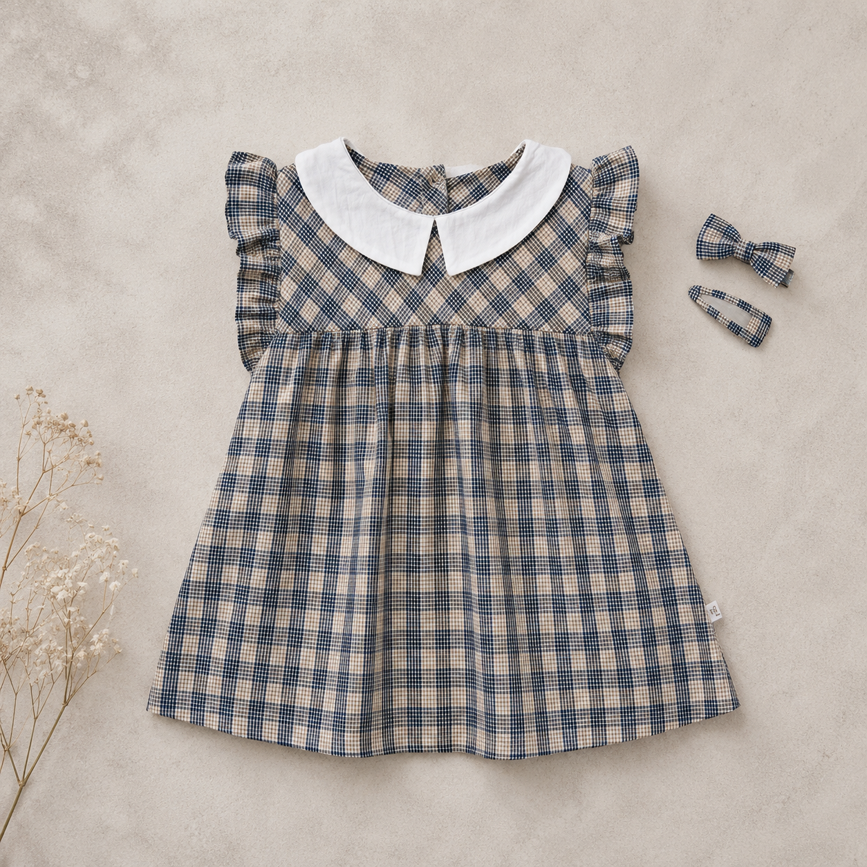 Classic Plaid Peter Pan Dress M.E Studio Kids