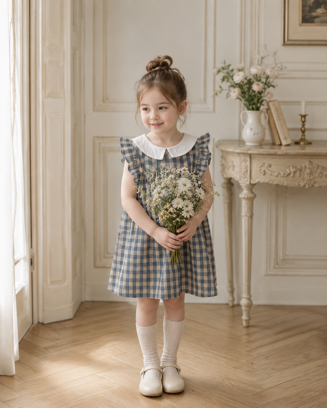 Classic Plaid Peter Pan Dress M.E Studio Kids