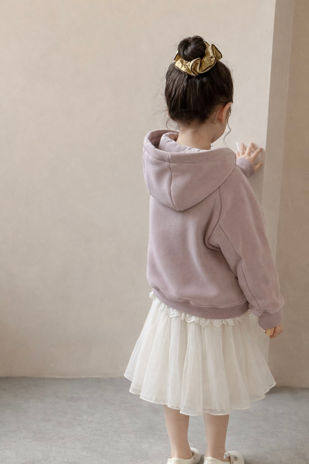 Velour Heart Zip Hoodie M.E Studio Kids