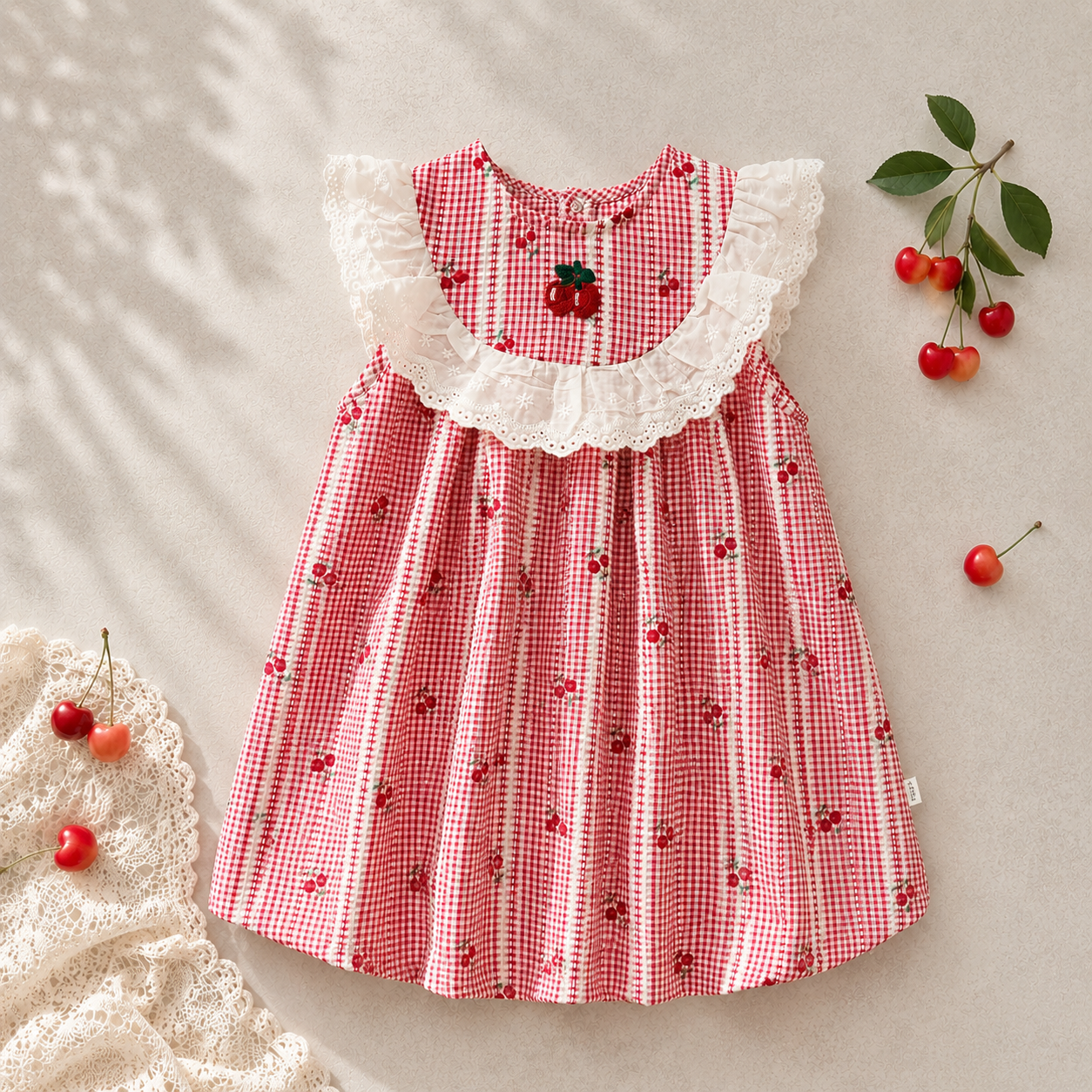 Cherry Picnic Dress M.E Studio Kids