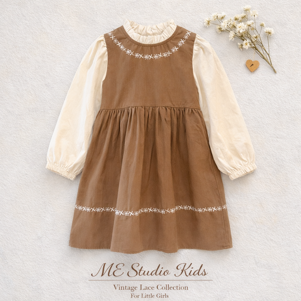 Autumn Embroidered Layered Dress M.E Studio Kids