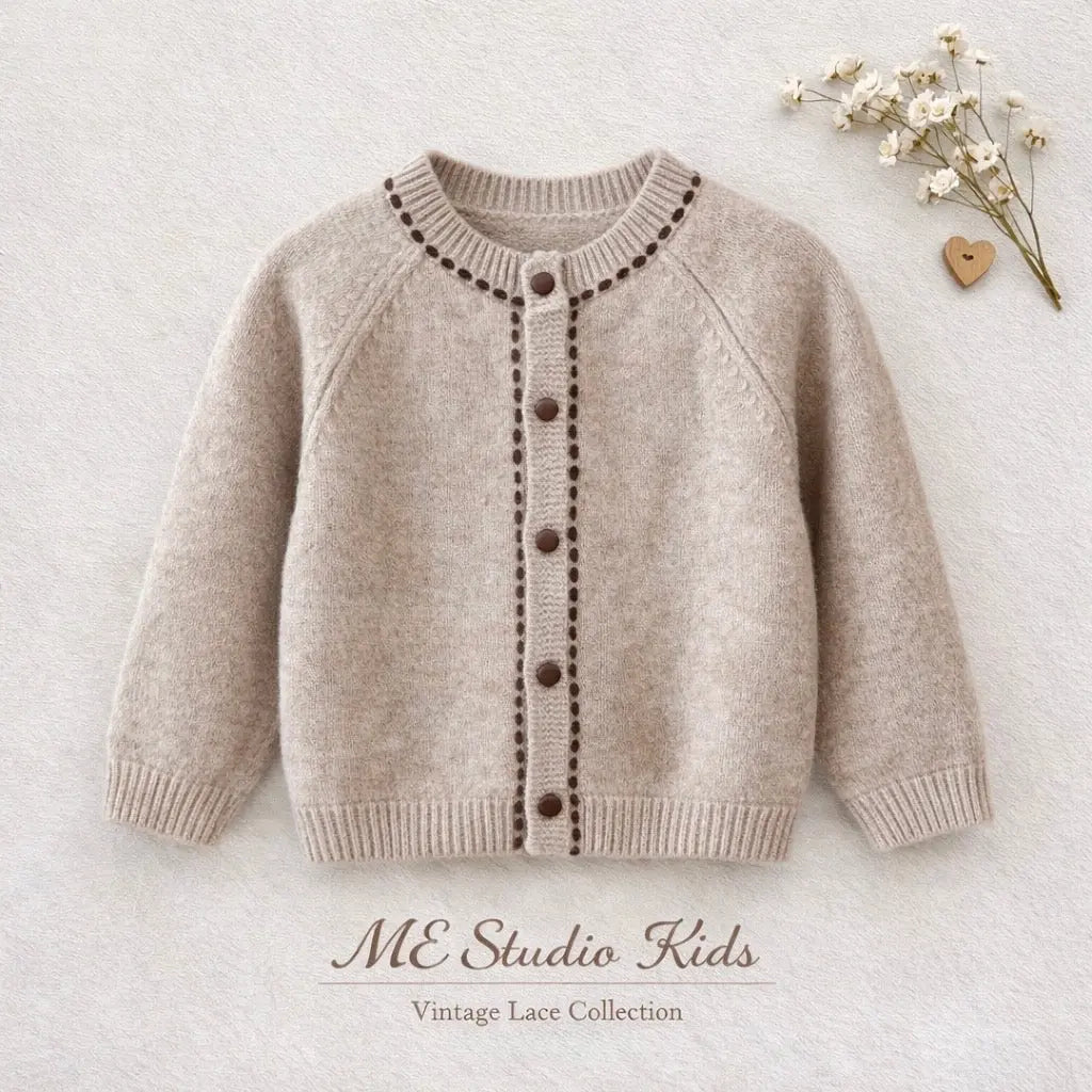 Holiday M.E Knit Cardigan – Oatmeal M.E Studio Kids