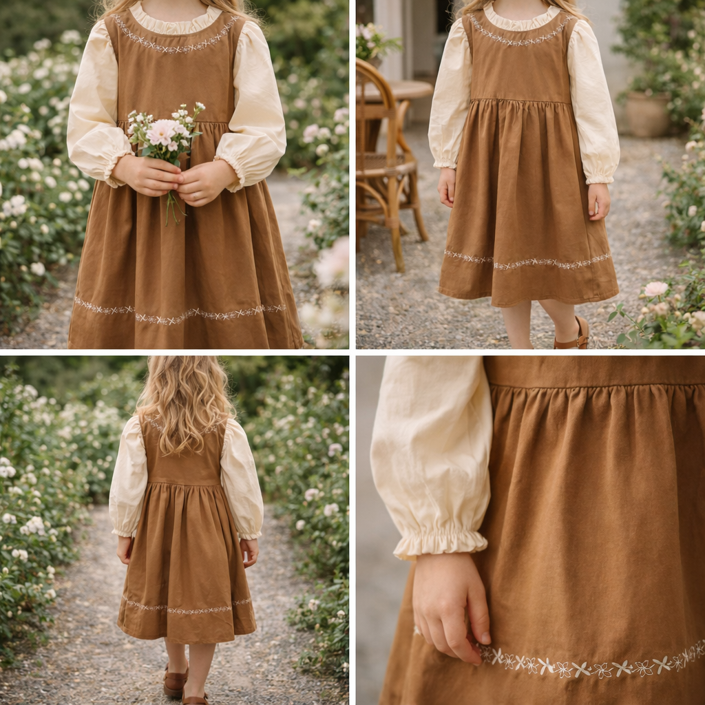 Autumn Embroidered Layered Dress M.E Studio Kids