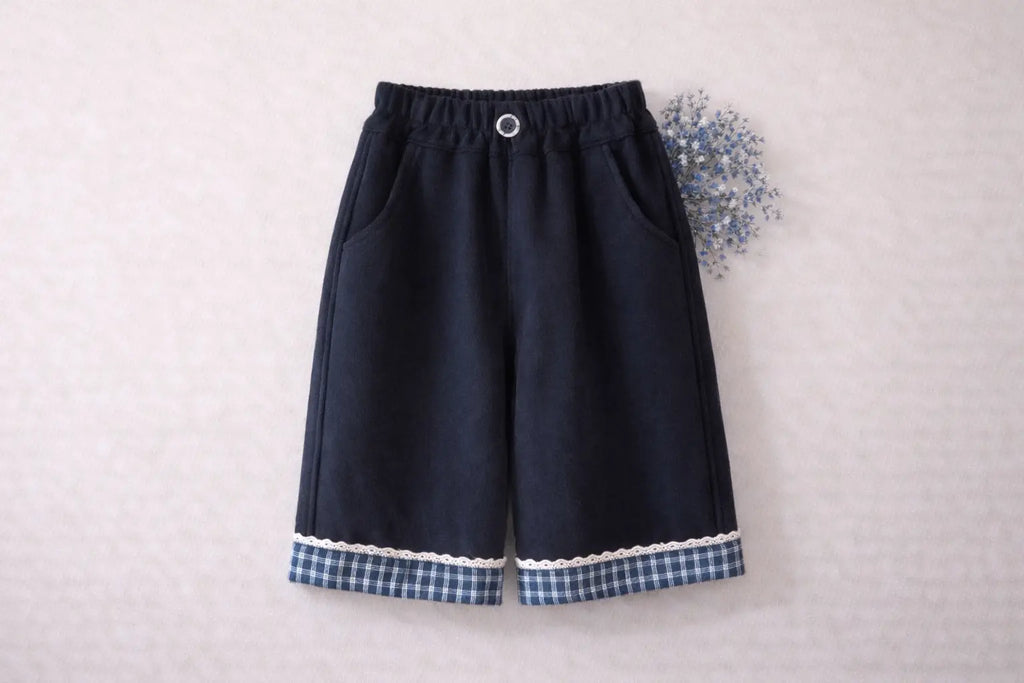 Fleece-Lined Lace Trim Pants M.E Studio Kids