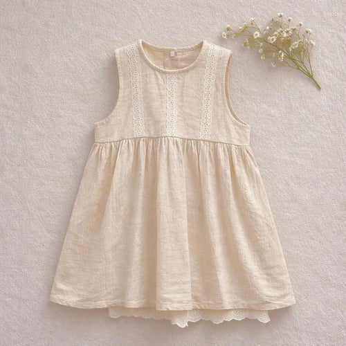 Creamy Vintage Lace Layered Dress M.E Studio Kids