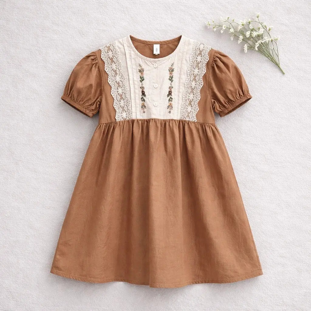 Embroidered Lace Dress M.E Studio Kids
