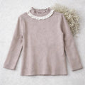 Soft Ribbed Lace Collar Top M.E Studio Kids