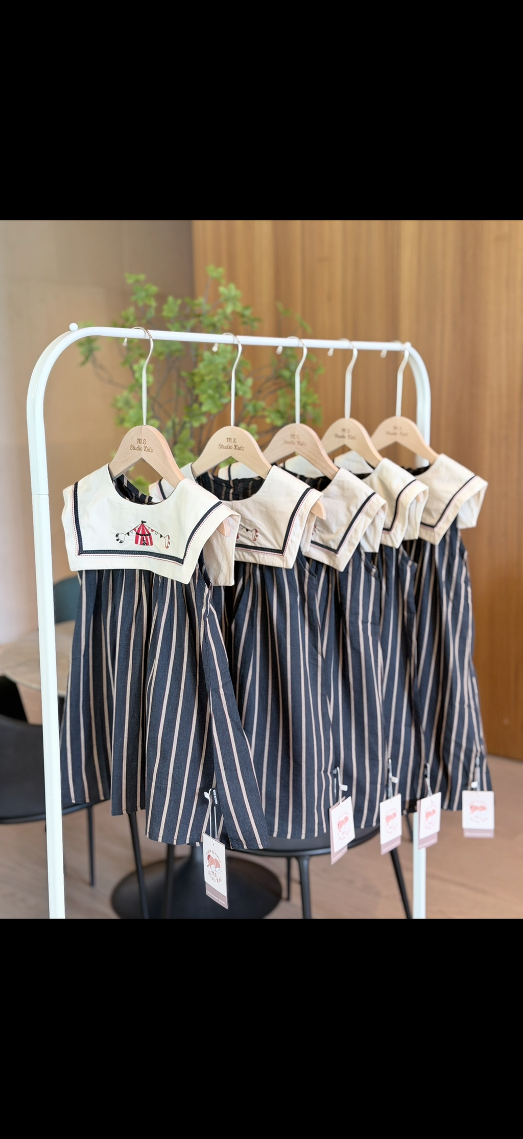 Little Parade Navy Striped Dress M.E Studio Kids