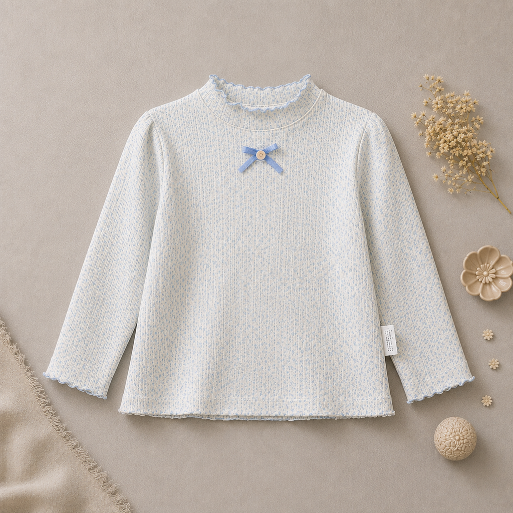 Vintage Lace Knit Top — Soft Mint M.E Studio Kids