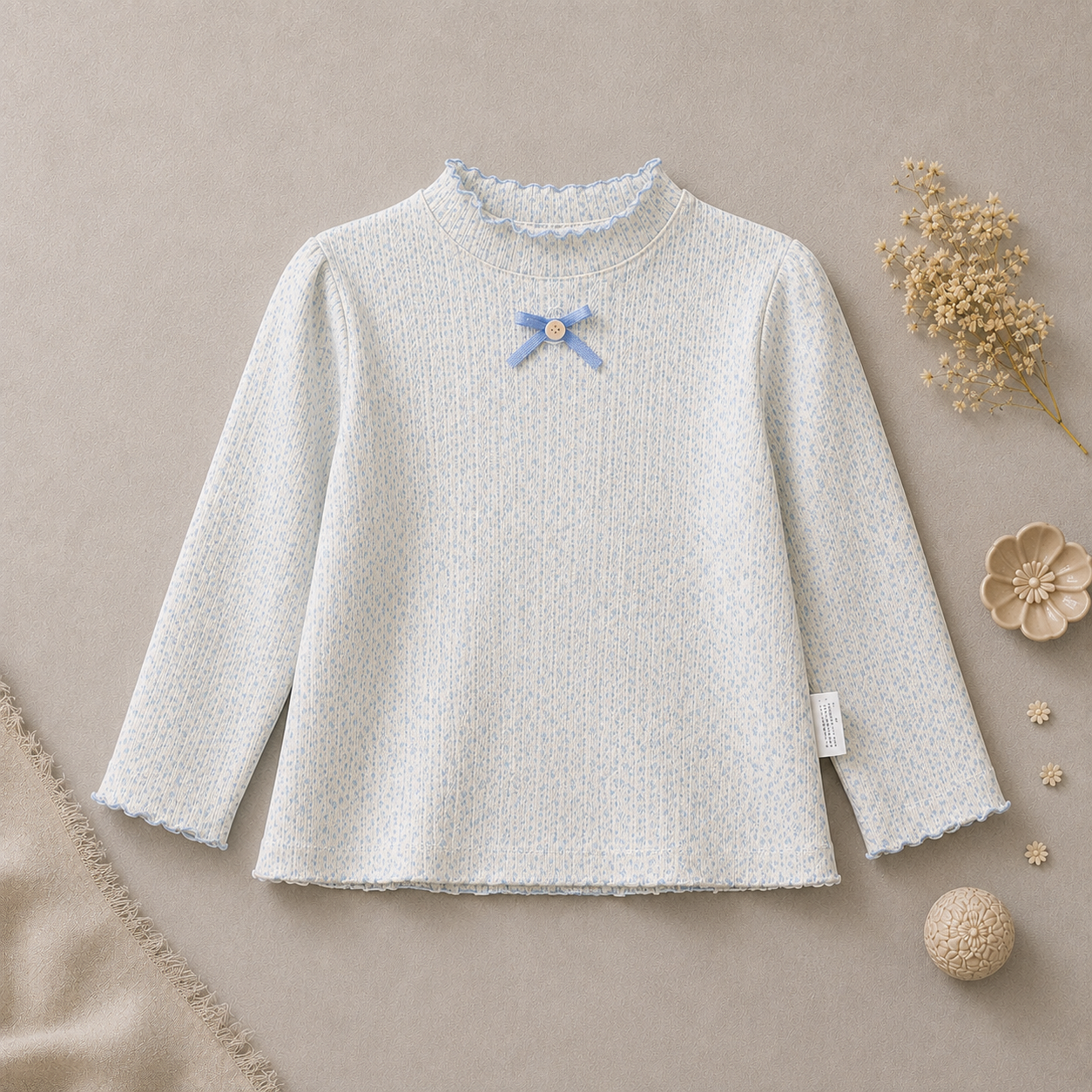 Vintage Lace Knit Top — Soft Mint M.E Studio Kids