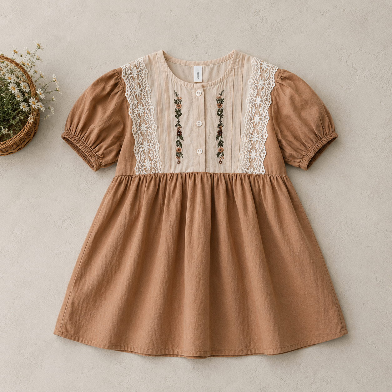 Embroidered Lace Dress M.E Studio Kids