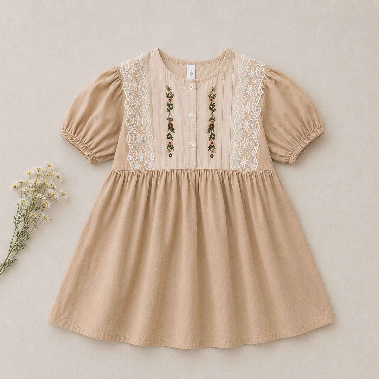 Embroidered Lace Dress M.E Studio Kids