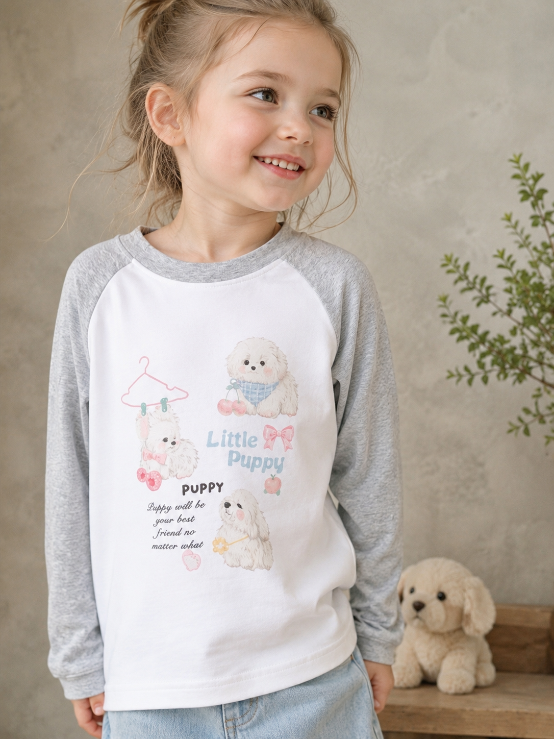 Little Puppy Long Sleeve T-shirt M.E Studio Kids