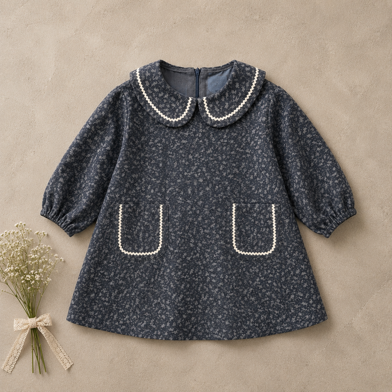 Floral Collar Dress M.E Studio Kids