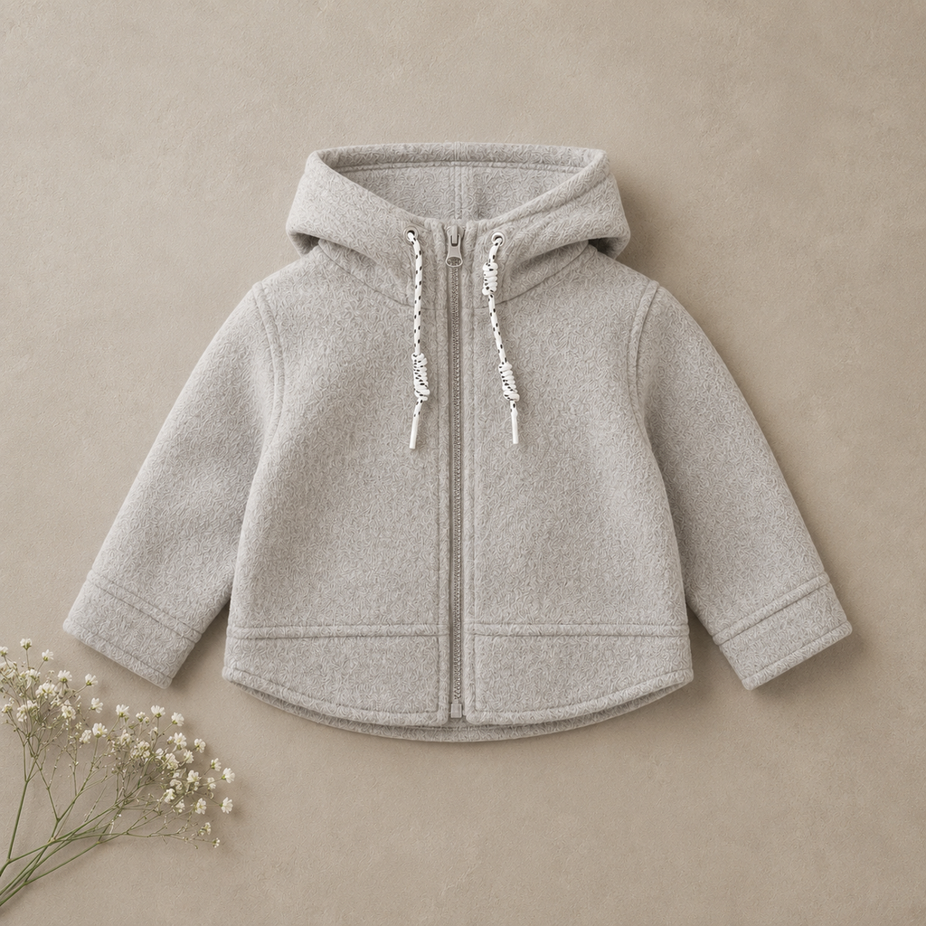 Cozy Fleece Hooded Zip Jacket M.E Studio Kids