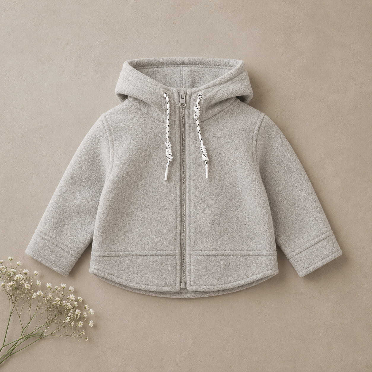 Cozy Fleece Hooded Zip Jacket M.E Studio Kids
