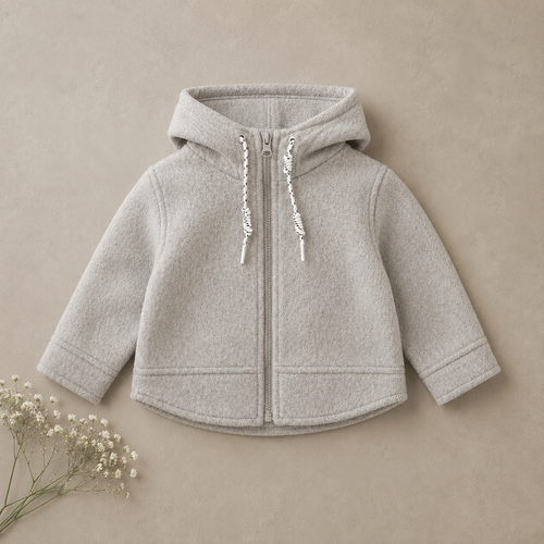 Cozy Fleece Hooded Zip Jacket M.E Studio Kids