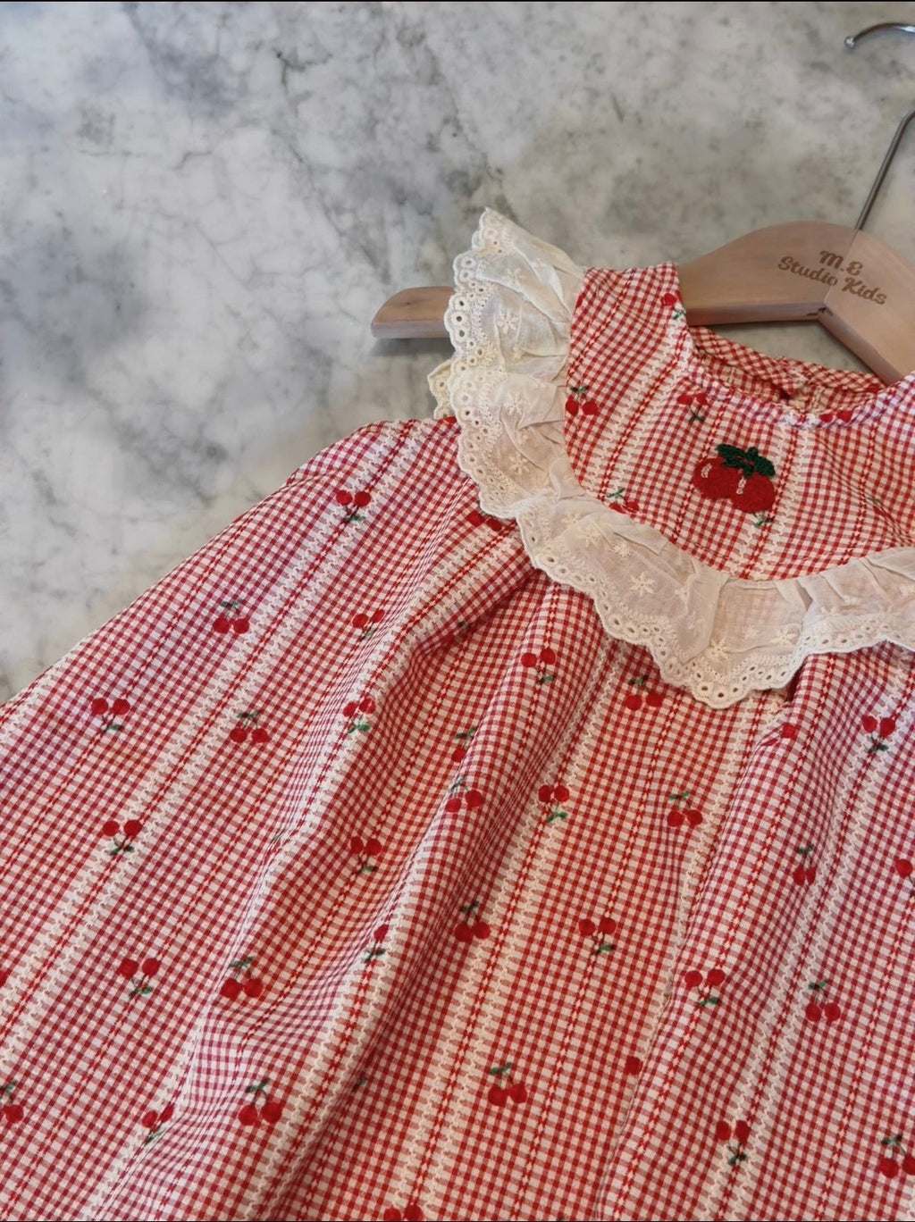 Girl’s Cherry Picnic Dress M.E Studio Kids