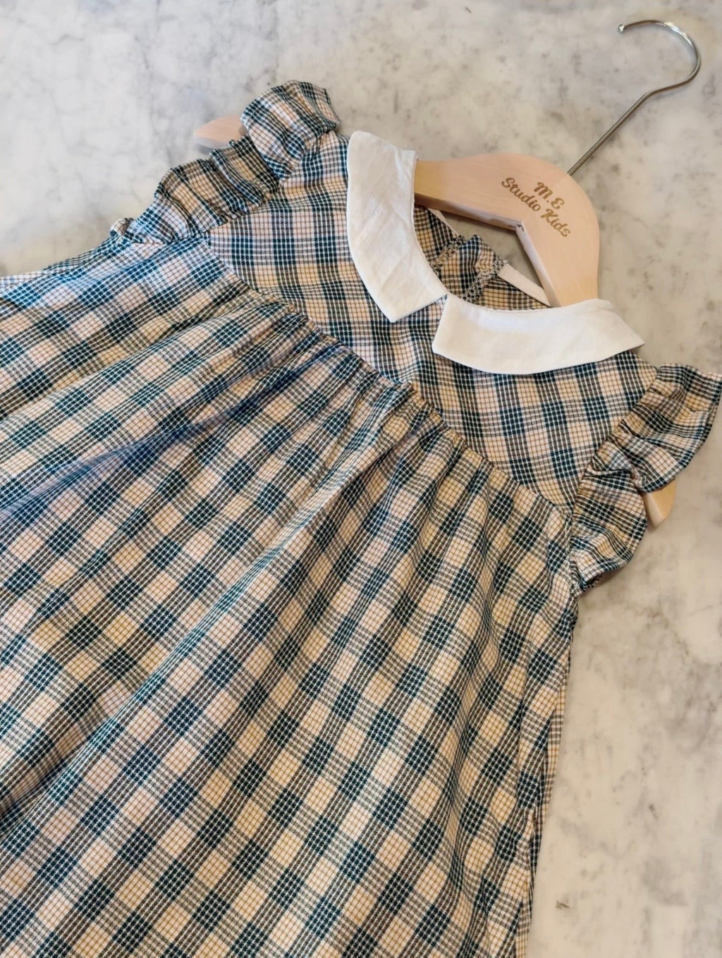 Girl’s Classic Plaid Peter Pan Collar Dress M.E Studio Kids