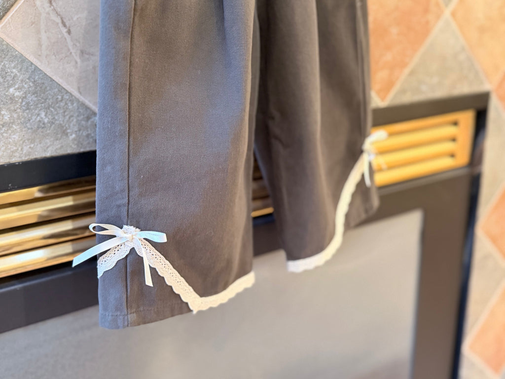 Lace Trim Bow Culotte Pants M.E Studio Kids